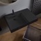 Black Ceramic Wall Mounted or Vessel Sink With Counter Space